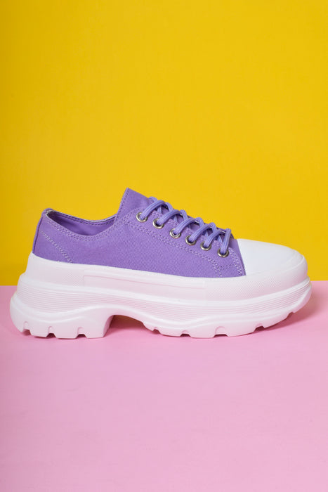 Down Low Platform Sneakers - Violet