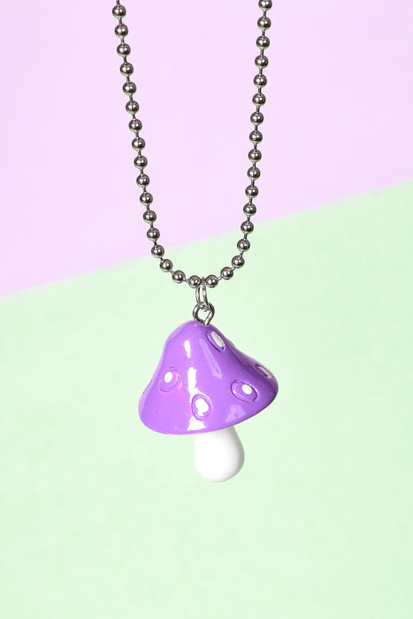 Purple Lil Magic Mushroom Necklace
