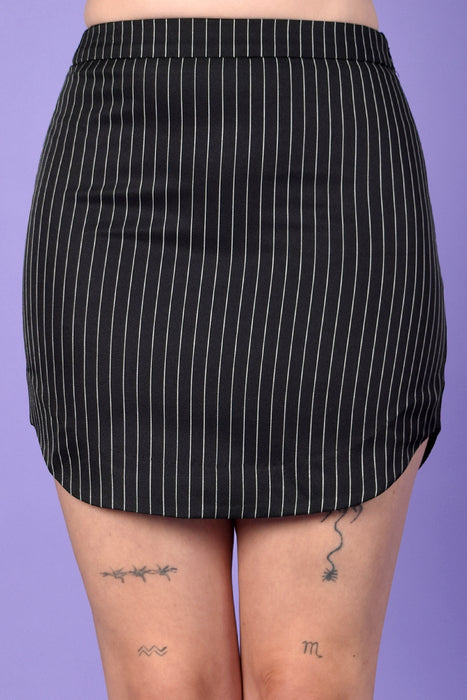 Serious Business Pinstripe Mini Skirt
