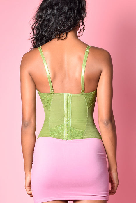 Deadstock Tell Me Lies Lace Corset - Green