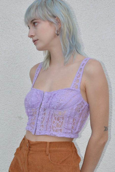 It's Not Over Lace Corset - Lilac