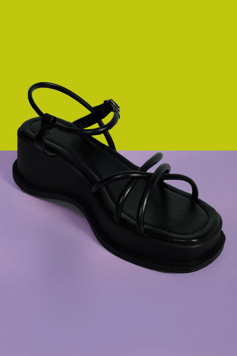 B*witched 90's Strappy Platform Sandal -  Black