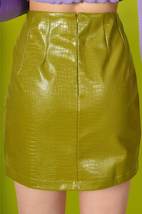 Agatha Croc Mini Skirt