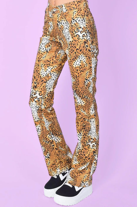 Deadstock Amanda Leopard Print Flare Pants