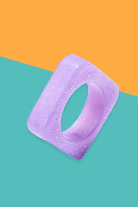 Square Up Glitter Ring