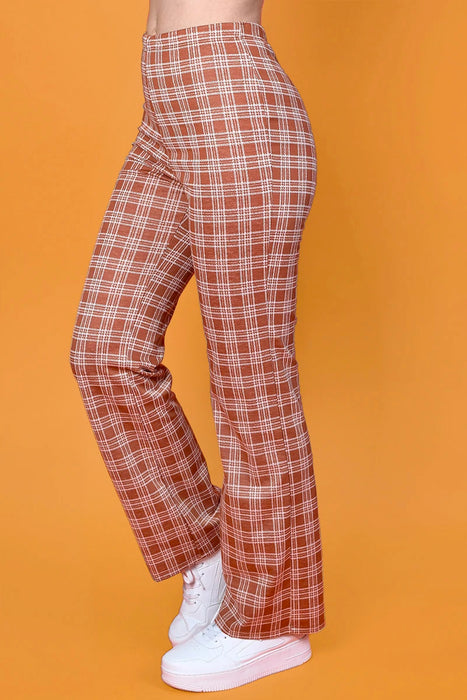 Hold Her Hand Plaid Flare Pants