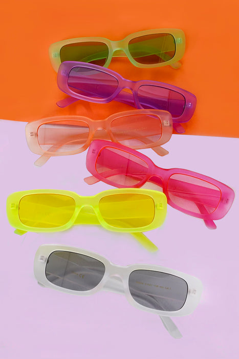 World Turned Day-Glo Rectangle Sunnies