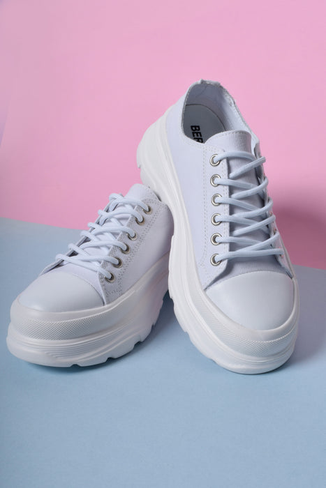 Down Low Platform Sneakers - White