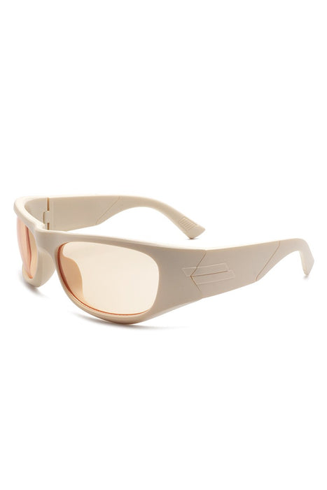 Opaque Color Wrap Sunglasses