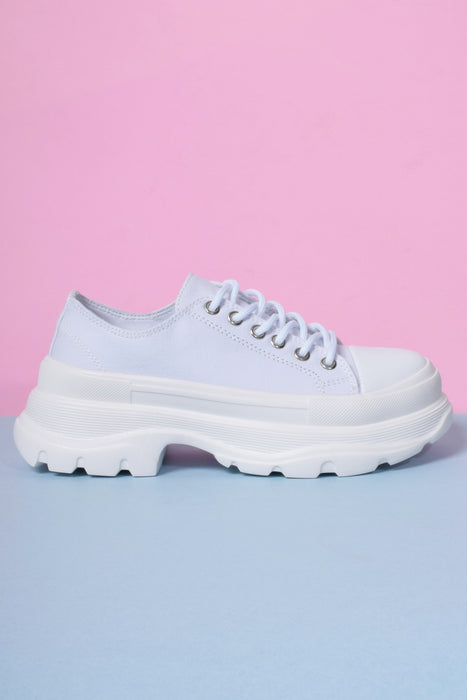 Down Low Platform Sneakers - White