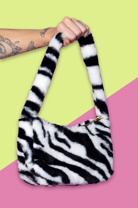 Show Ur Stripes Furry Mini Bag - Zebra