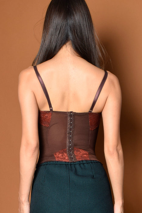 Deadstock Tell Me Lies Lace Corset - Brown