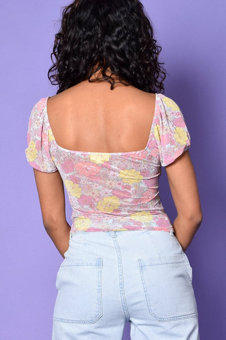 Kissing You Floral Rouched Top