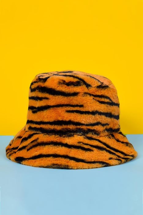 Get Wyld Tiger Print Fuzzy Bucket Hat