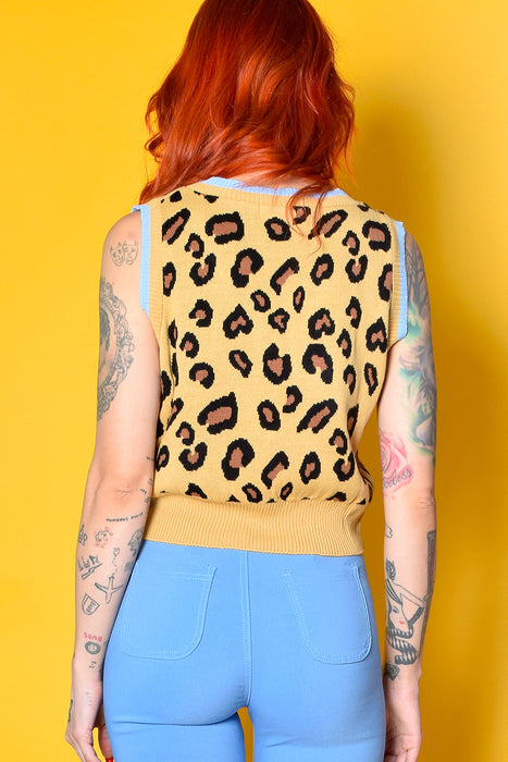 Get It Leopard Knit Vest By Daisy Street