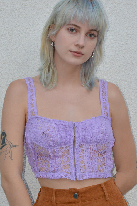 It's Not Over Lace Corset - Lilac