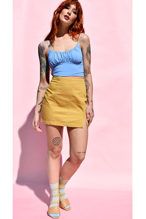 Tuesday Fitted Stretch Mini Skirt - Mustard