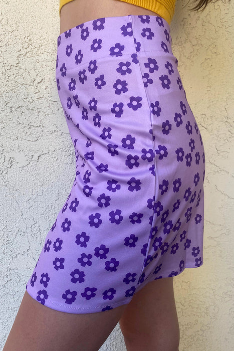 Baby Flowers Mini Skirt - Violet