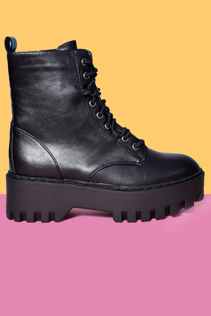 As If Platform Tie Up Boots - Black — ECHOCLUBHOUSE