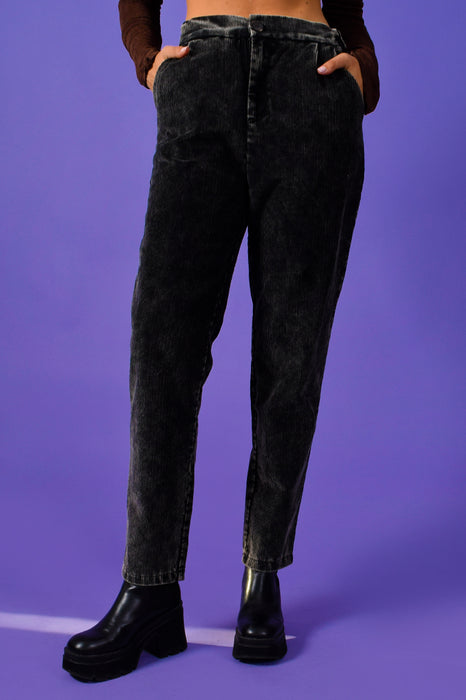 Masha Mineral Wash Cord Trousers - Washed Black