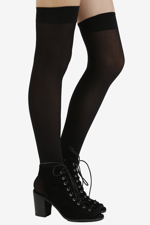 Black Out Thigh Highs - One Size / Black Side image