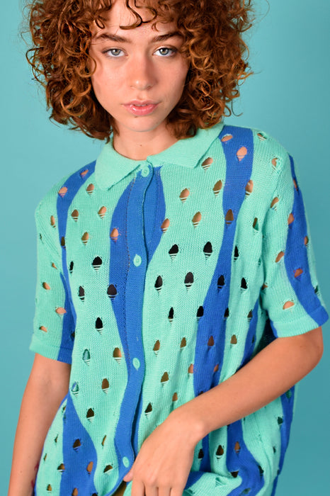 Holy Moley Knit Button Up by Daisy Street