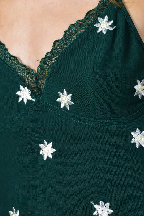 Veala Embroidered Daisy Slip Dress