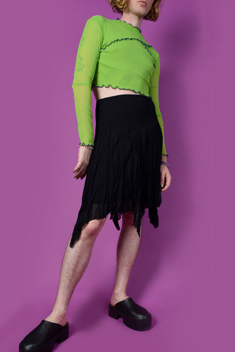 Deadstock Chiffon Asymmetrical Skirt