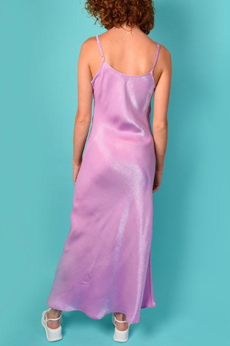 Nebula Metallic Maxi Slip Dress - Pink Opal