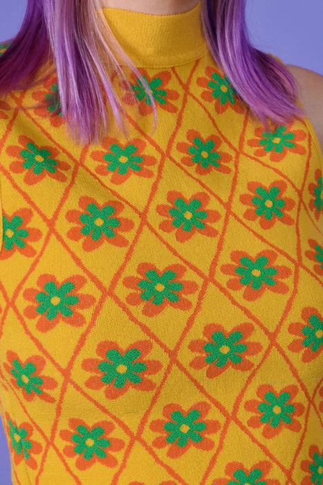 Alena Mock Neck Floral Knit Top