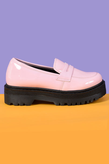 Patent Bernie Chunky Platform Loafers - BB Pink — ECHOCLUBHOUSE