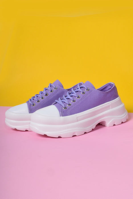 Down Low Platform Sneakers - Violet
