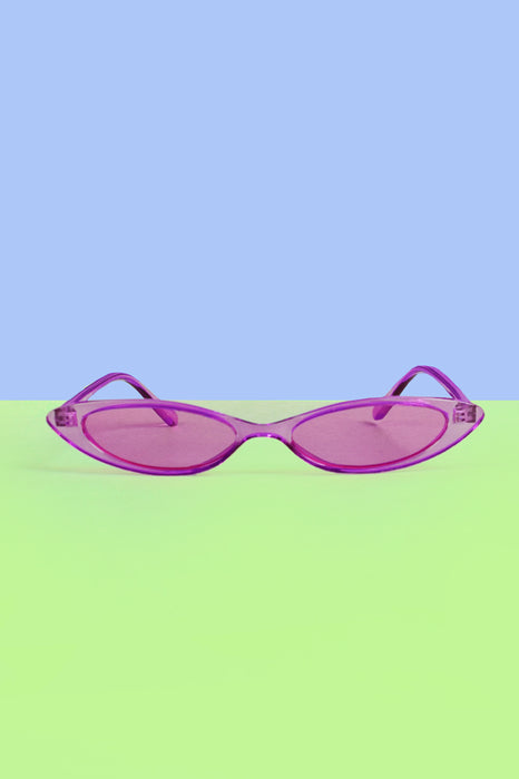 90s Super Slim Cat Eye Sunglasses - Purrrrple