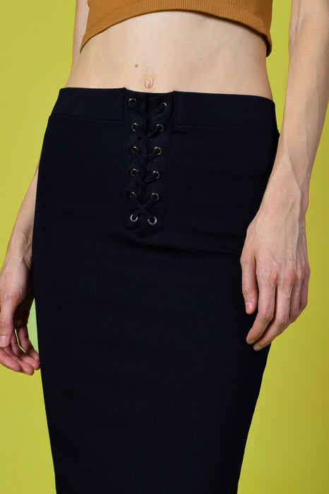 Bambi Tie Up Front Pencil Skirt