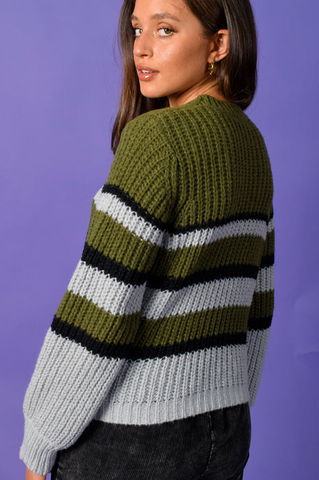 Gera Striped Perf Knit Sweater
