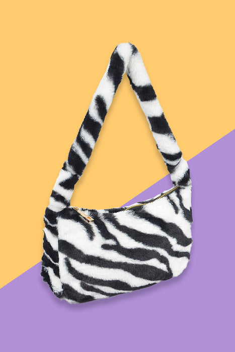 Show Ur Stripes Furry Mini Bag - Zebra